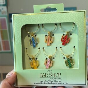 Gold Cactus Wine Charms‎ Set